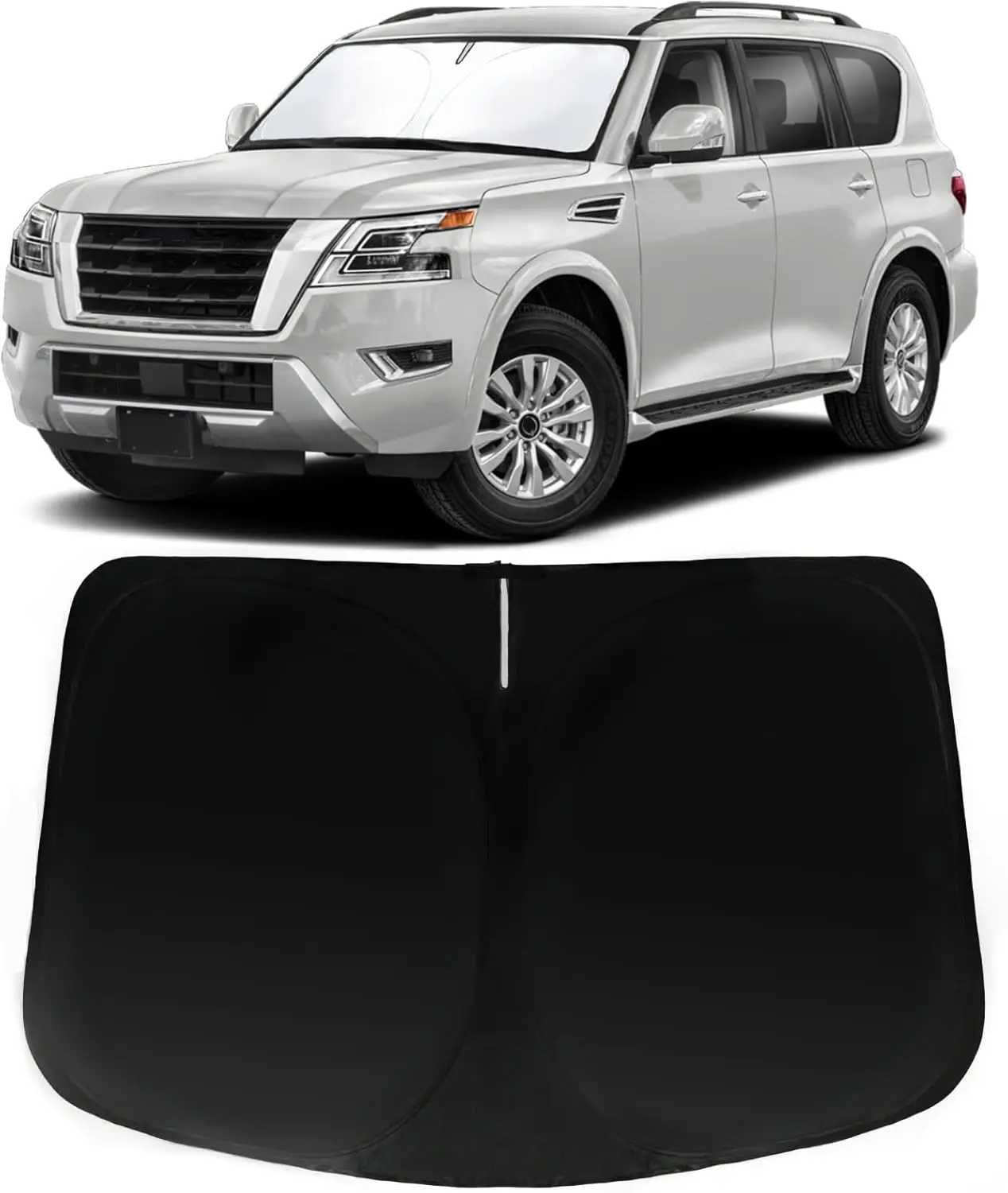 

Windshield Sun Shade for Nissan Armada 2017-2024, Car Front Window Sunshade with 240T Sun Visor Protector Blocks UV Rays Heat Su