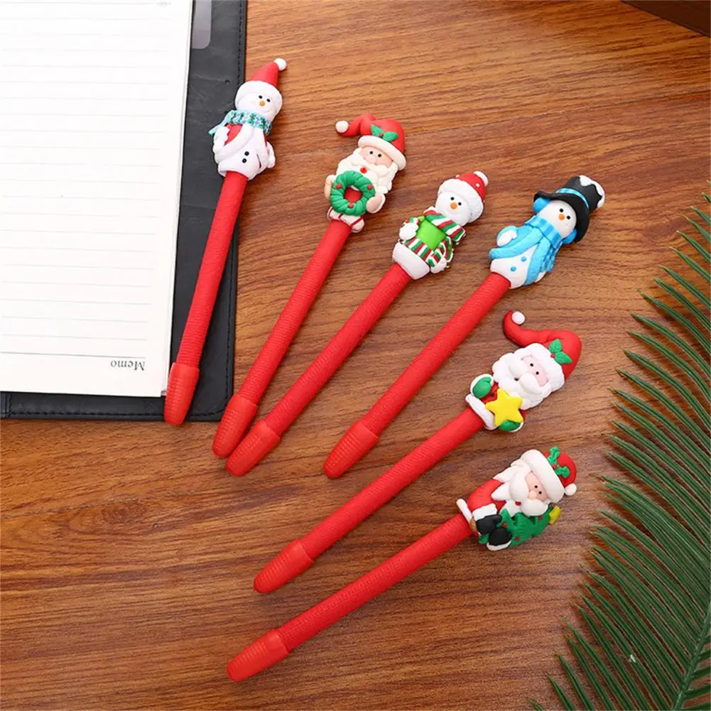 Stationery  Creative Christmas Cartoon Push Type Pen Adorable Pen Comfortable Grip   for Kids