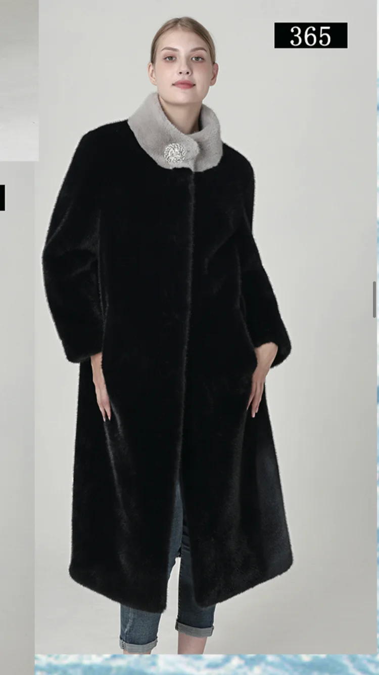 new winter women fake fur coat long stand collar faux fur coat