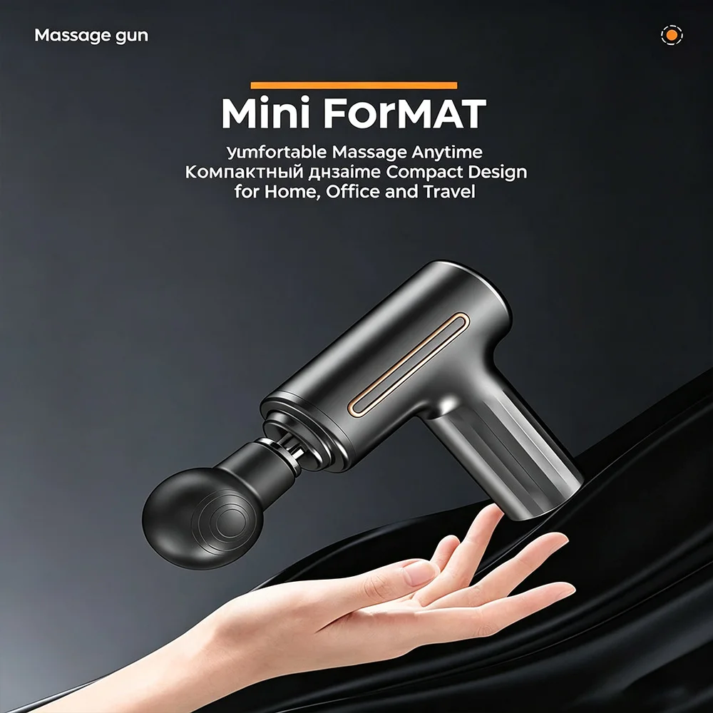 Mini Handheld Massage Gun, 3-Speed Settings, Myofascial Massage Gun, USB Rechargeable, 200 Grams, Portable, Designed for the Gym