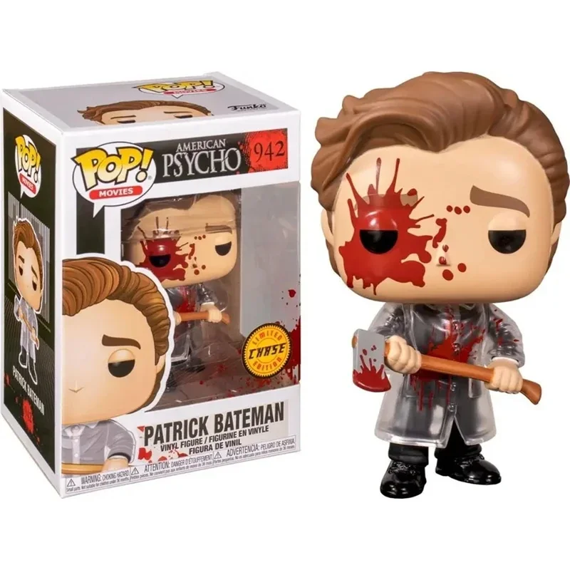 NEW Arrival Funko POP! American Psycho - Patrick Bateman with Axe #942 - Chase Blood Vinyl Dolls for Birthday Model Toys
