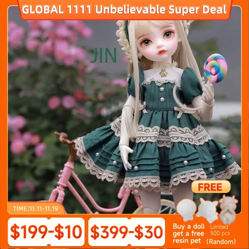 BJD Doll 1/6 Jin Young Girl Lovely Lolita Style Cuddly knuckle DZ Art Toys Surprise Gift for Children