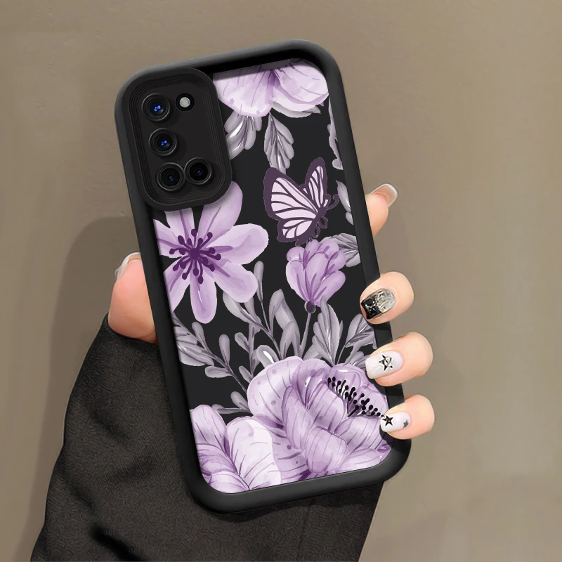 Telefon Fall Für OPPO Realme Narzo 50i 50A Prime 30 Pro 20 70X 60X 30A 20A N65 N63 N55 N53 Hinweis 50 60 Blume Schmetterling Soft Cover
