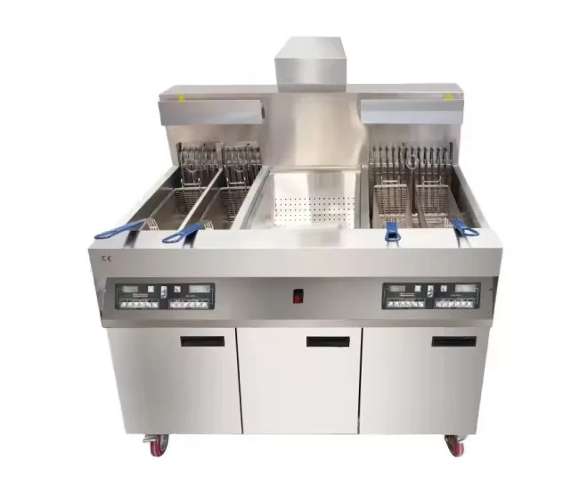 CE Certified 3-Tank Electric Fryer Station -28L/Per Tank With Digital Computer Panel & Auto-Temp Control