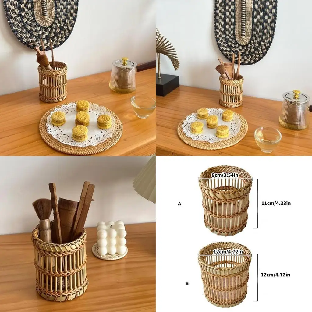 

G6KF Elegant Styles Flower Pots Natural Wickers Plant Basket Fashion Accessories for Home Decoration Daily Casual Use