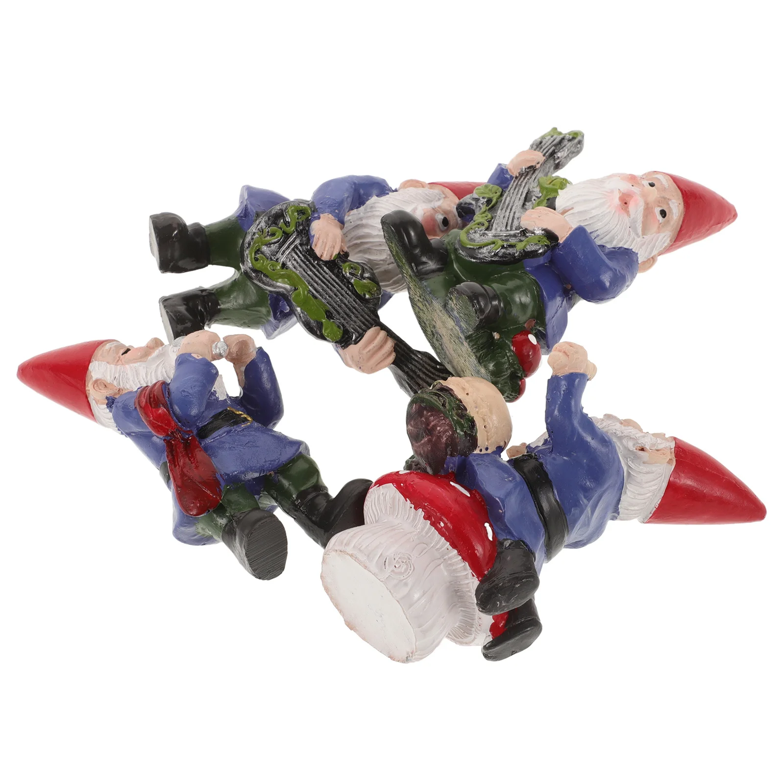 

4Pcs Realistic Music Band Gnome Sculptures Fine Workmanship Lightweight Resin Decor for Garden Courtyard Xmas Thanksgiving Gift