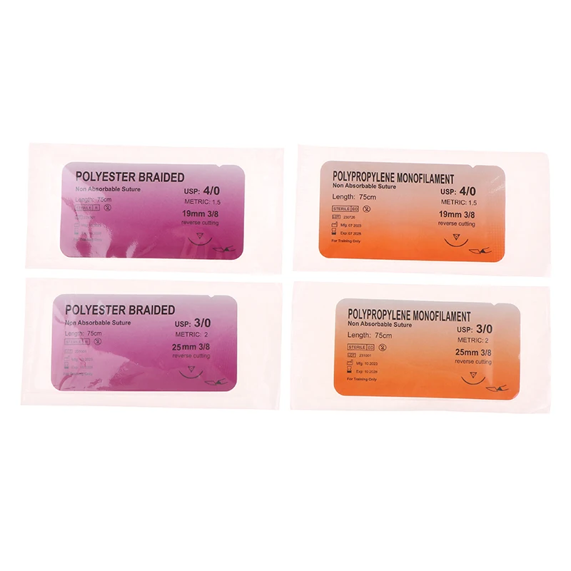 1Pcs 3/0 4/0 Needle Suture Nylon Monofilament Non-injured Suture Medical Thread Suture For Medical Surgical Suture Tool