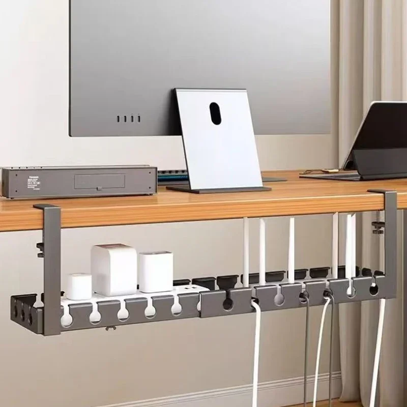 Under Table Cable Organizer No Punching Socket Router Wire Storage Rack Adjustable Cable Management Holder Home Office Supplies