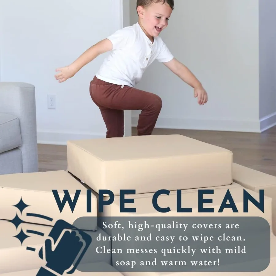 Up and Down Set Indoor Foam Playset 2 Piece Soft Toddler and Active Play Foam Climber for Balancing Crawling Climbing Sliding a