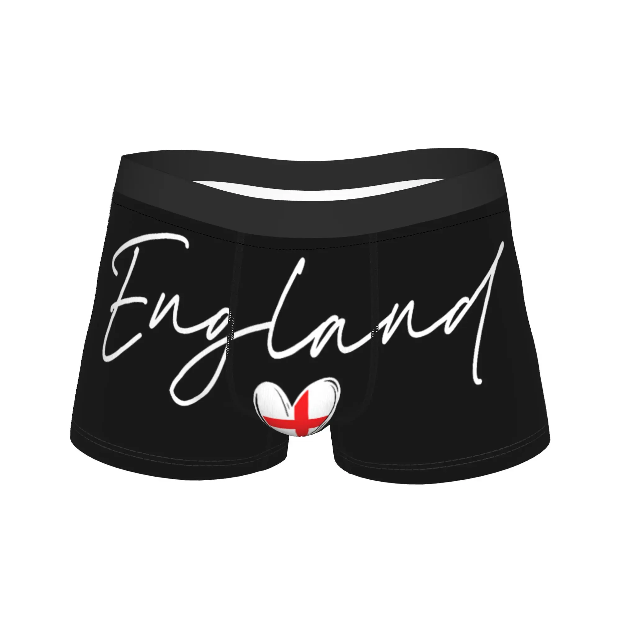 Vintage England Flag Heart Underwear  Man Shorts Briefs Novelty Trunk Quality Print Plus Size Panties
