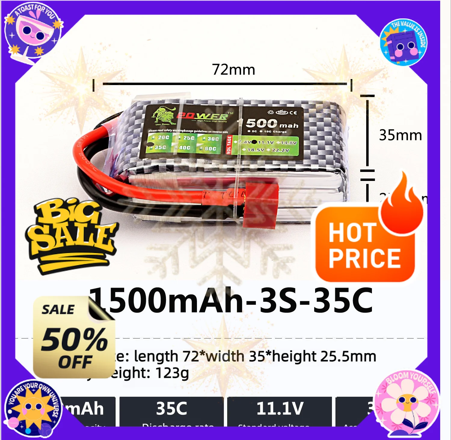 SWZY 1500mah/2200mAh/3000mAh/4200mAh/5200mAh 11.1V 3S 35C Battery for Off-road Racing Vehicles Aircraft Quadcopters with SM-2P P