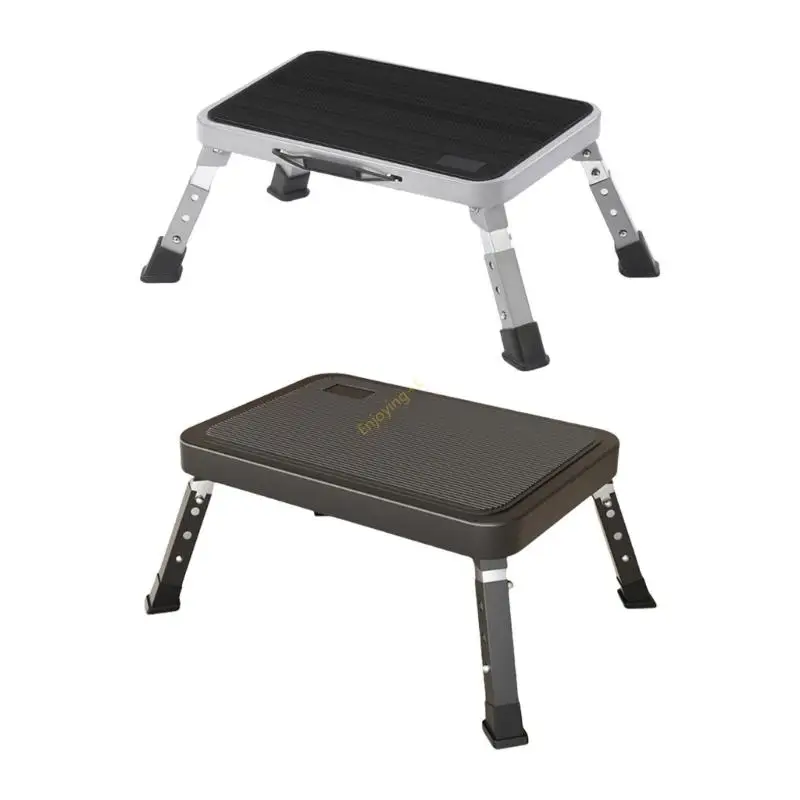 人間工学に基づいた折りたたみ式踏み台、家庭用および屋外用。安全性を高める滑り止め付きの頑丈な金属構造。