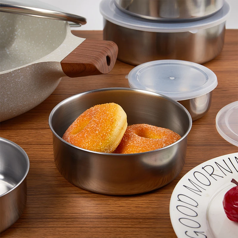 5Pcs Food Storage Box Stainless Steel Food Containers With Leak-Proof Lids Reusable Storage Stainless Steel Lunch Box