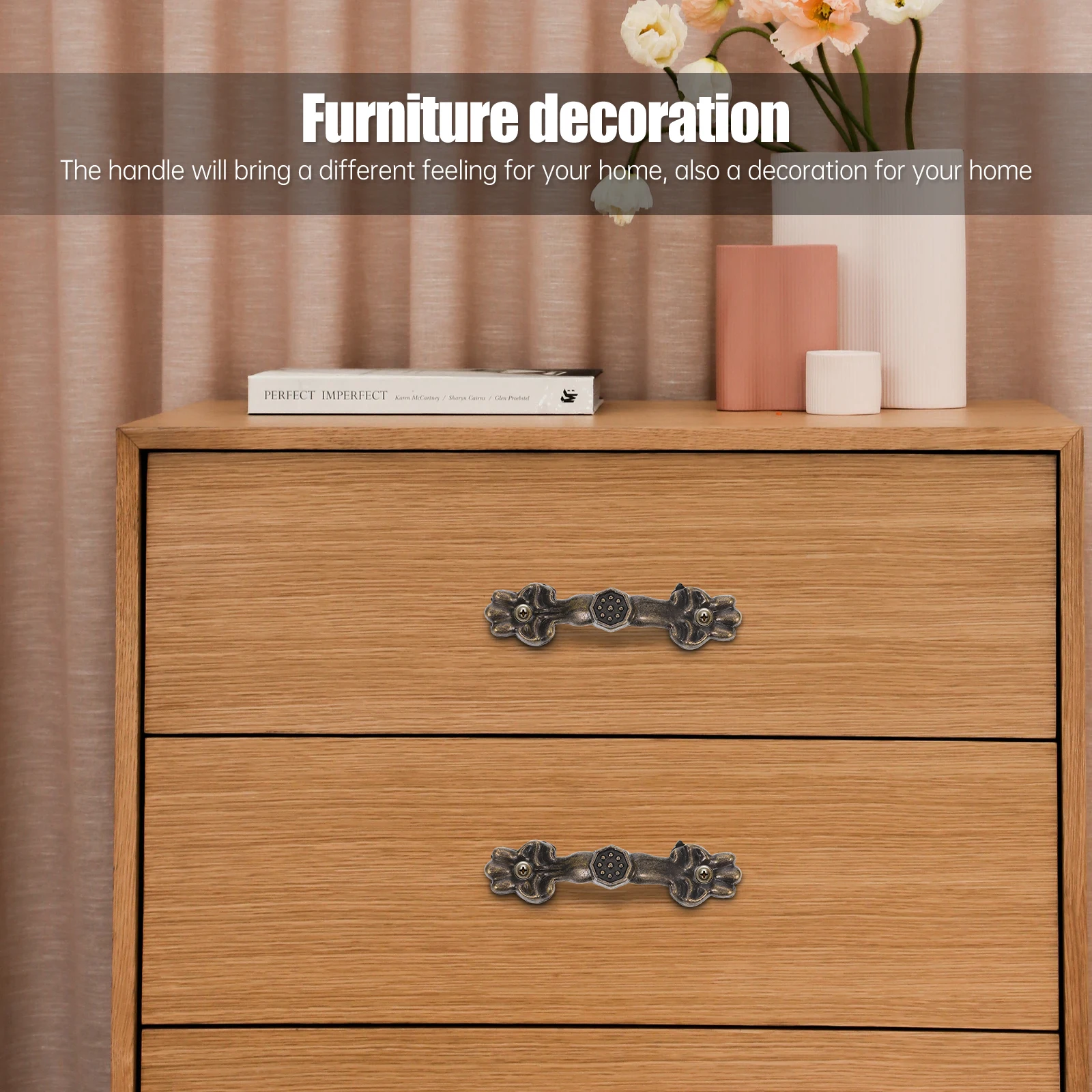

1Set Decorative Drawer Handles Vintage Zinc Alloy Retro Cabinet Pulls Jewelry Box Small Handles Cabinet Pulls Drawer Knobs