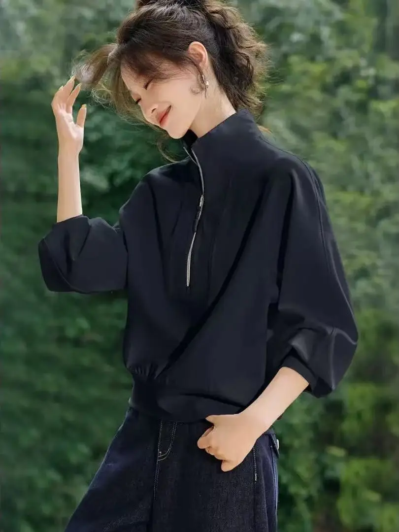 Outlet Store Premium Feel f fermeture éclair longue Sve femmes printemps automne ample minceur vêtements d'extérieur marque op Sle