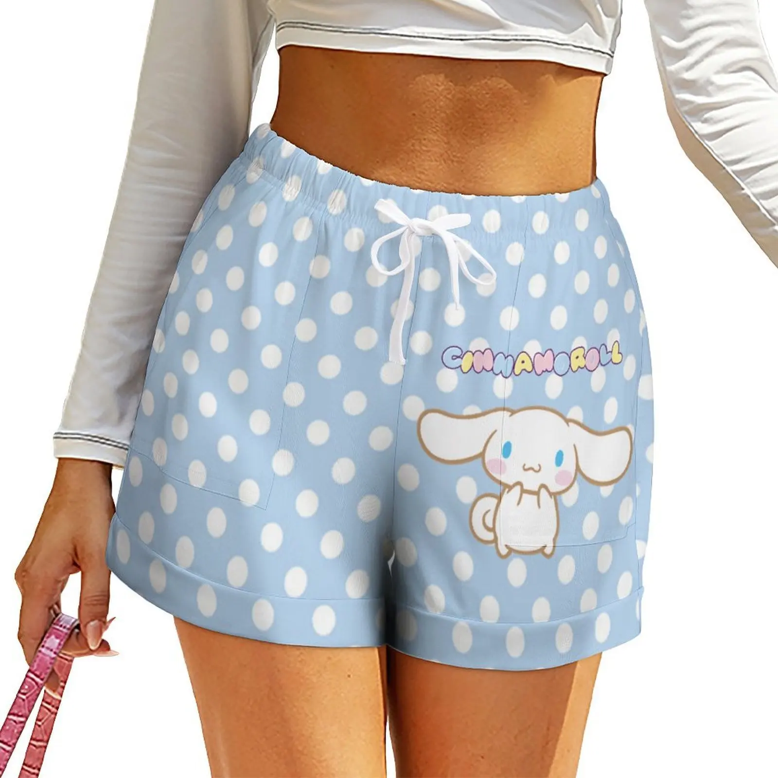 

Cinnamoroll Shorts Womens Sanrio Sexy Short Pants Loose A-line Shorts Board Shorts with Pocket