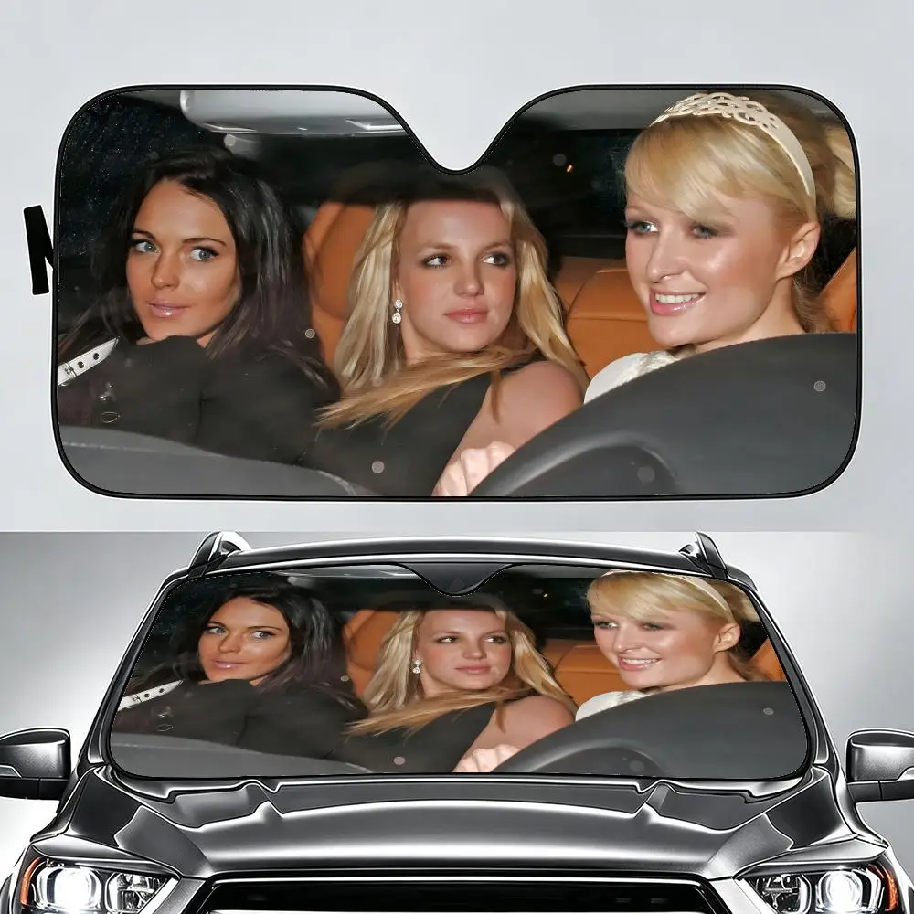 Parasol para Parabrisas de Coche con Protección UV, Plegable, Aislante del Calor, Universal, con Diseño de Paris Hilton, Britney Spears, Lindsay Lohan