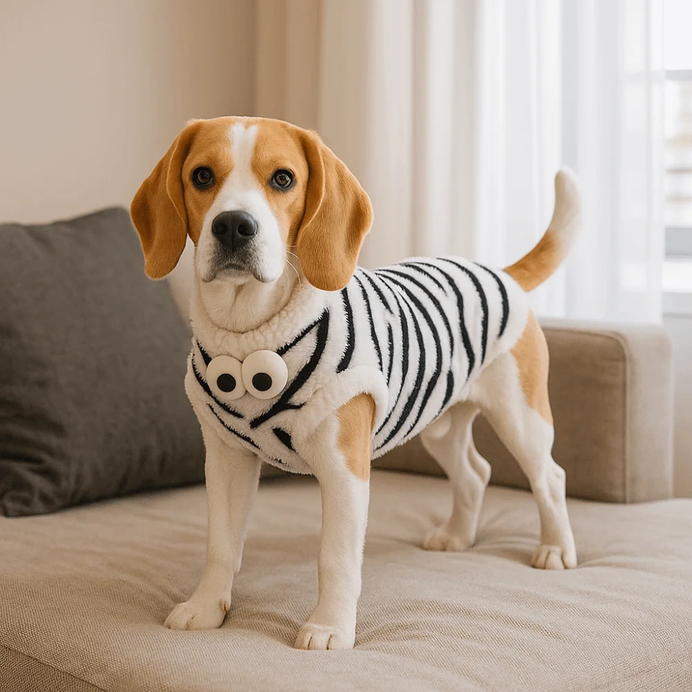 

Pet Supplies Warm Winter Pet Sweater Windproof Fleece Cat Sleeveless Coat Thickened Soft Cat Striped Vest Cold Proof