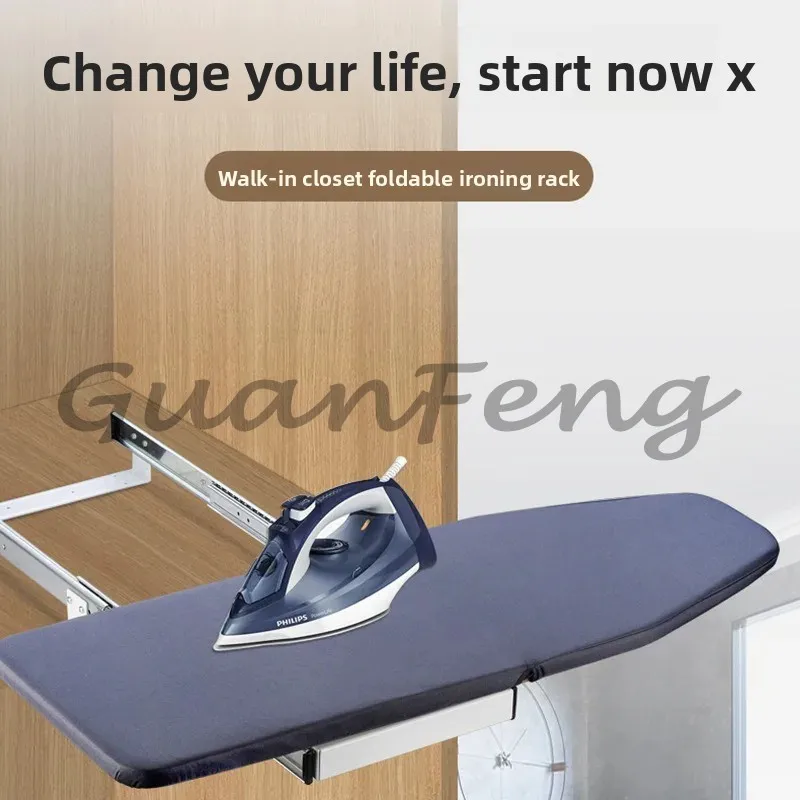 Retractable Ironing Board Hardware for Concealed Pull-out Damping Folding Ironing Boards, Wardrobes and Cloakrooms