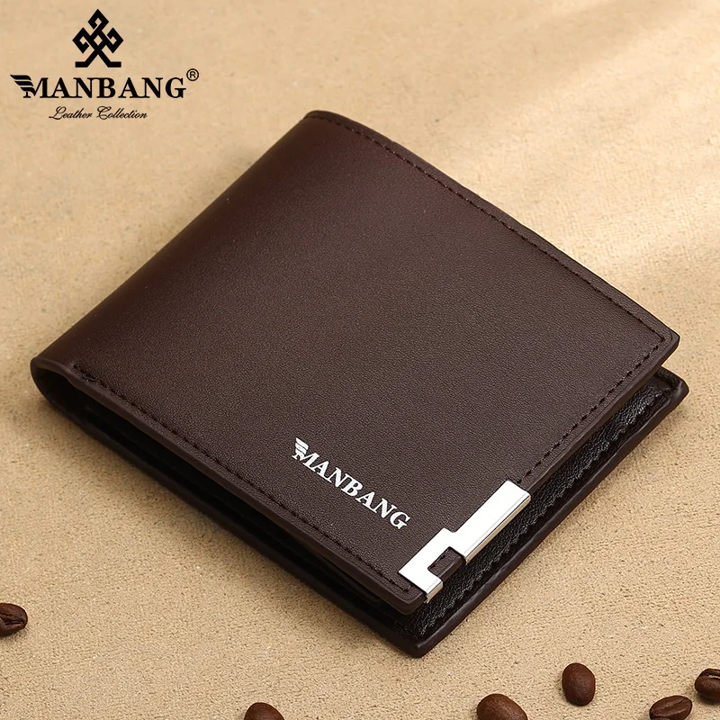 Hot Selling New Men\'s Short Wallet Iron Edge Korean Youth Men\'s Horizontal Wallet Trend Card Pack Purse