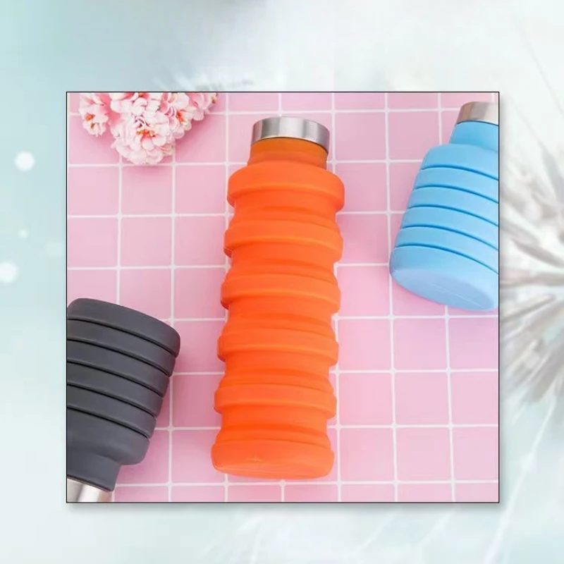 1pc Silicone Folding Sports Water Bottle Portable Outdoor Travel Water Cup Easy to Store Retractable