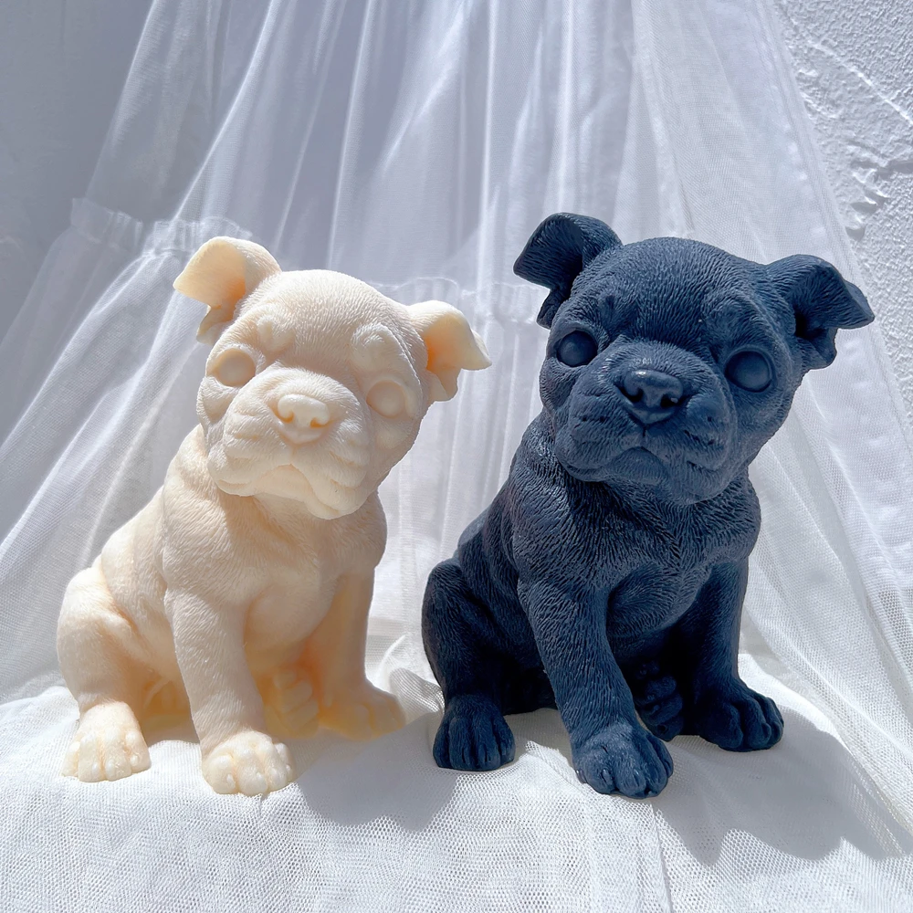 

Boston Terrier Puppy Candle Mold Animal Puppies Soy Wax Silicone Mould Dog Lover Home Decor