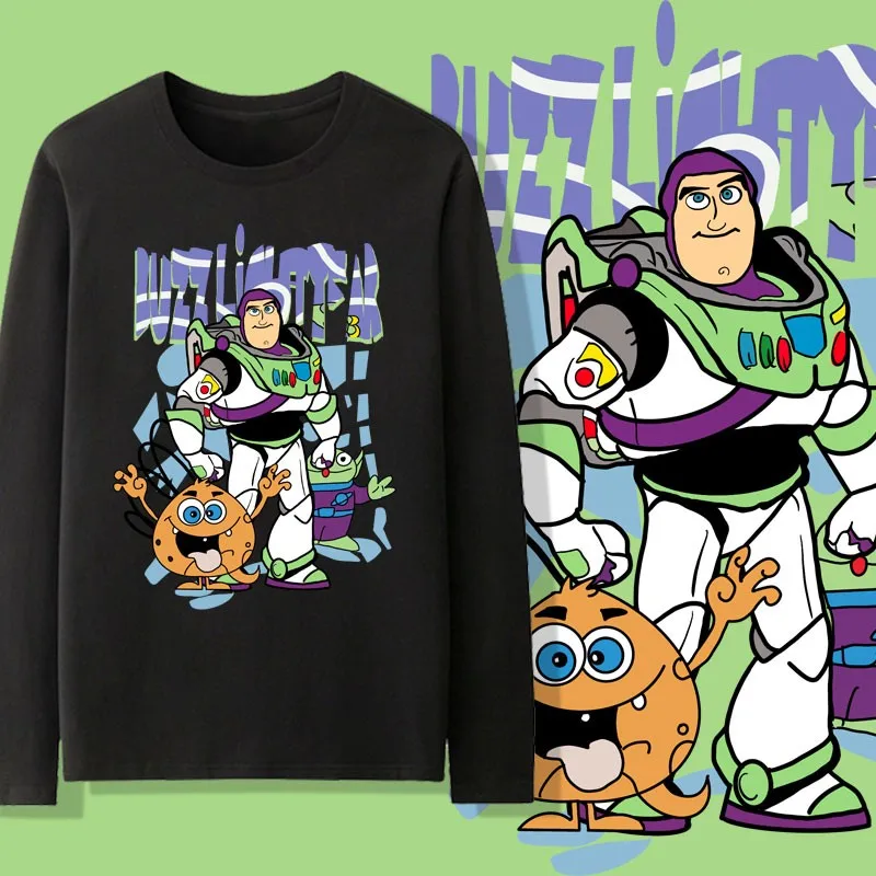 Toy Story Co-branded Long-sleeved T-shirt Male Disney Bass Lightyear Animation Surrounding Cotton Clothing Trend Ins