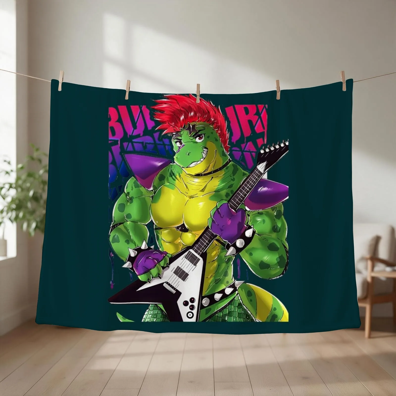 Glamrock Monty Security Breach Montgomery Gator Throw Blanket couch cozy soft plush fuzzy picnic outdoor blanket
