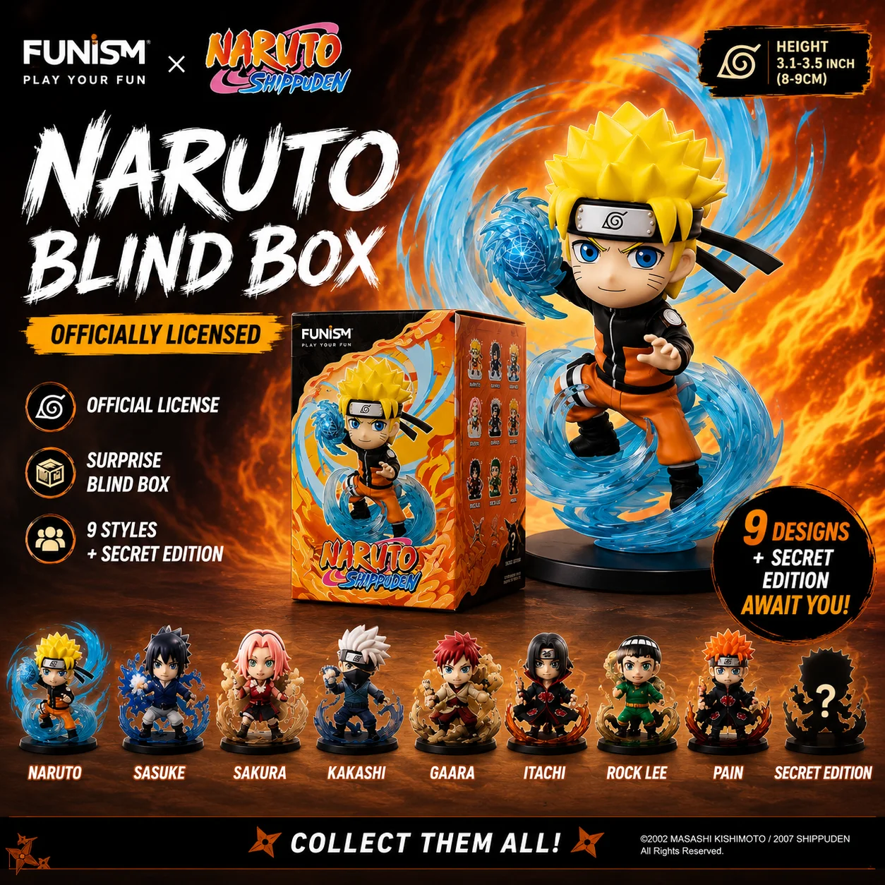 

FUNISM Naruto Shippuden Blind Box Anime Figure Official Licensed Mystery Box Collectible Toy Cute PVC Model Surprise Gift