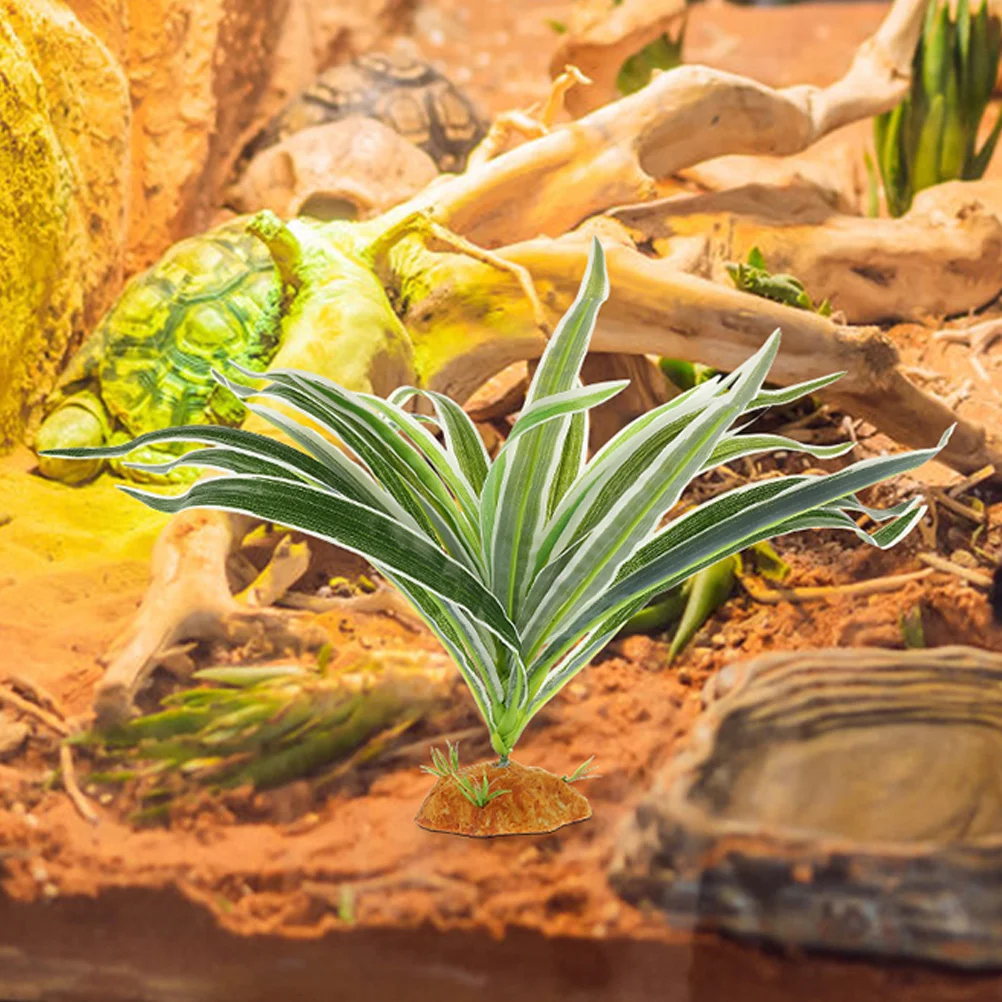 

2pcs Decorative Plants For Reptile Tank Lifelike Artificial Plant Terrarium Decor Lizard Climbing Resin Fake Plant