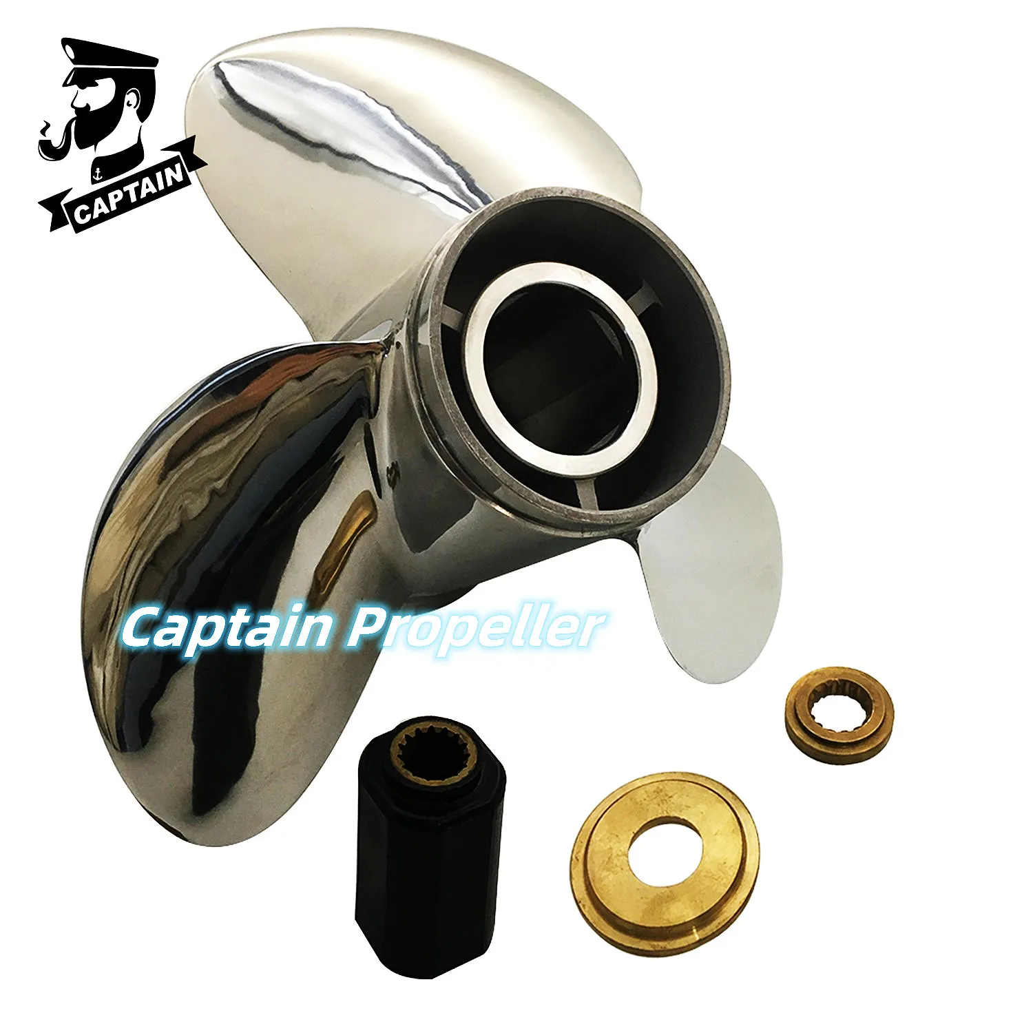 Captain Boat Propeller 16X19 Fit Suzuki Outboard Engines 150 175 200 250 300HP Stainless Steel Steel 3 Blade 15 Tooth Spline LH