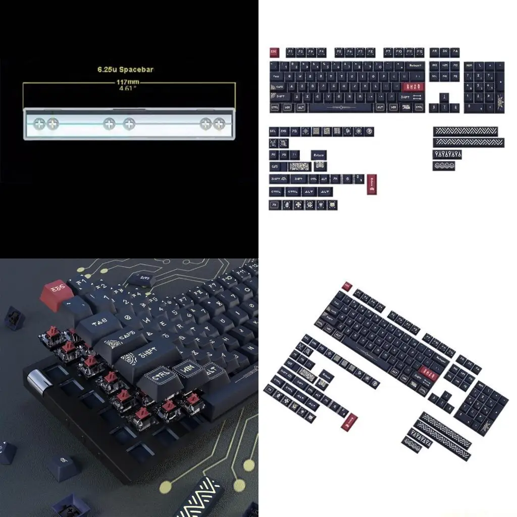 142Keys PBT Dye Sublimation Keycaps Ancient Ruins Original Height DYE-SUB Keycap