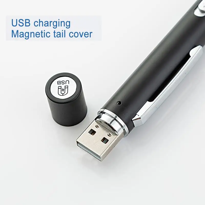 Portable Medical Handy LED Pen Light Flashlight USB Rechargeable Dentist Nurse Torch With Non-slip Pen Clip Dual Lights Type