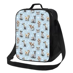 Custom Jack Russell Terrier Puppy Love Lunch Bag Women Thermal Cooler Insulated Lunch Boxes for Kids School