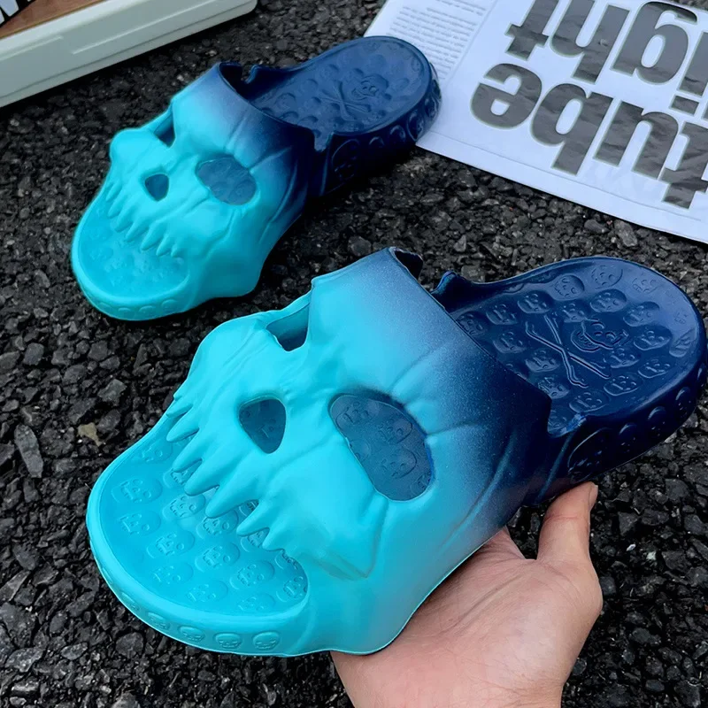 Children Slippers Men Skulls Fashion Summer Wear and A Sense of Stepping on Feces EVA Anti Slip Boys Shoes Sandals Flip Flops