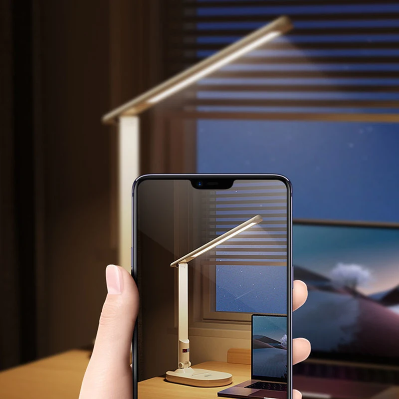 LED Desk Lamp 3 Levels Dimmable Touch Night Light USB Rechargeable Eye Protection Foldable Table Lamp For Bedroom Bedside Desk