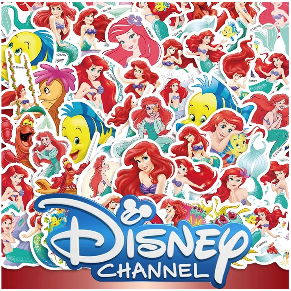 

10/30/50pcs Disney The Little Mermaid Cute Ariel Stickers Kawaii Anime Princess Decals Phone Diary Suitcase Cartoon Sticker Toys