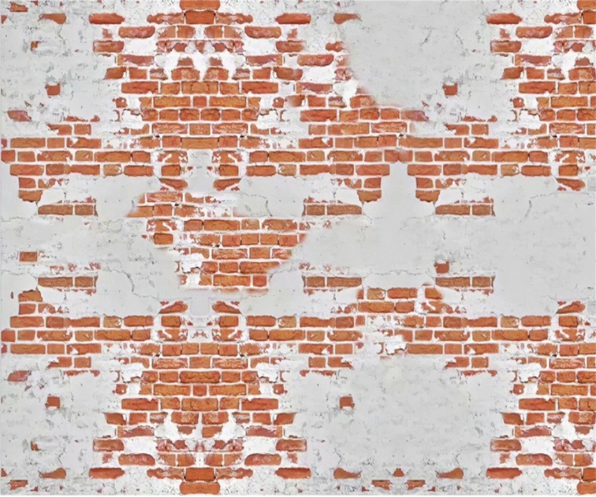Custom Size Vintage Red Brick 3D Photo Wallpaper Murals for Hotel Coffee Shop Background Wall Decor Customizable Mural Art