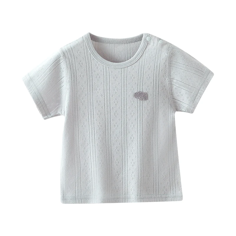 Baby T-Shirt Short-Sleeve Top Summer Thin Style Seamless Pure Cotton Baby Clothes Cute Children's Versatile Summer Outfit for Going Out in Summer
