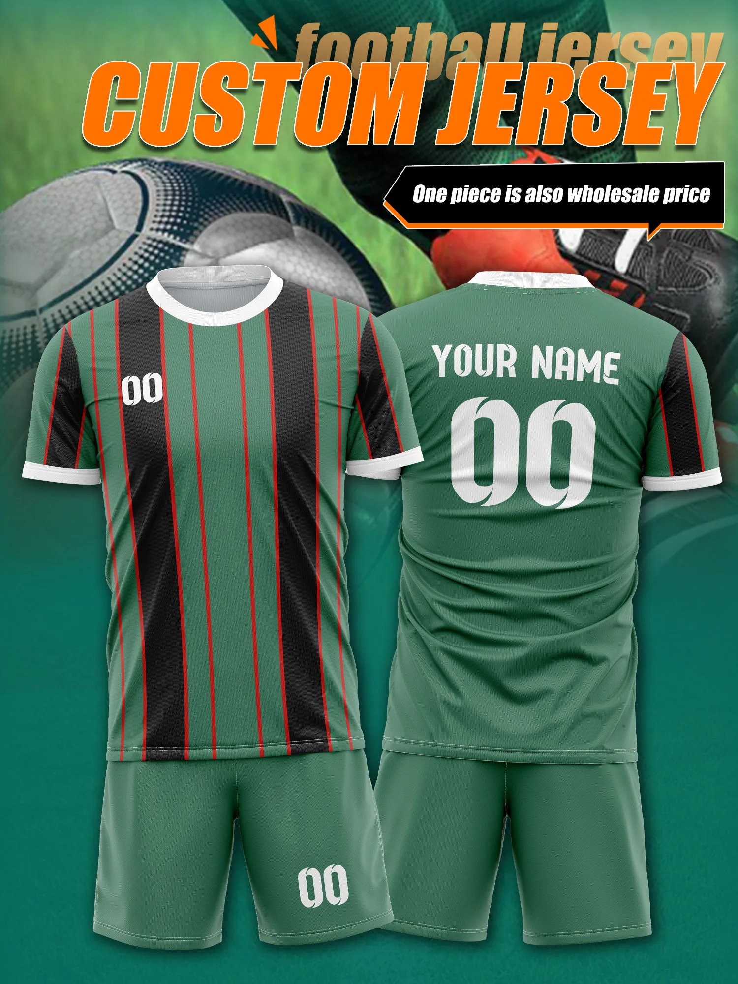 

Футбольная форма с индивидуальным изображением, номером и именем, графический дизайн в стиле поп-арт, яркая спортивная одежда для футбольной команды