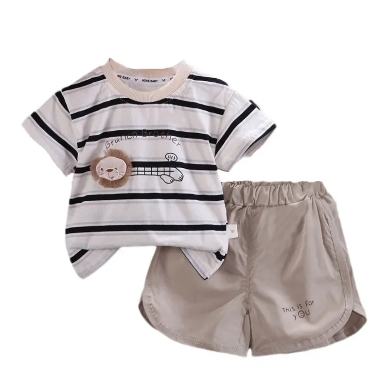 

New Summer Baby Boys Clothes Suit Children Girls Casual Striped T-Shirt Shorts 2Pcs/Sets Toddler Sports Costume Kids Tracksuits