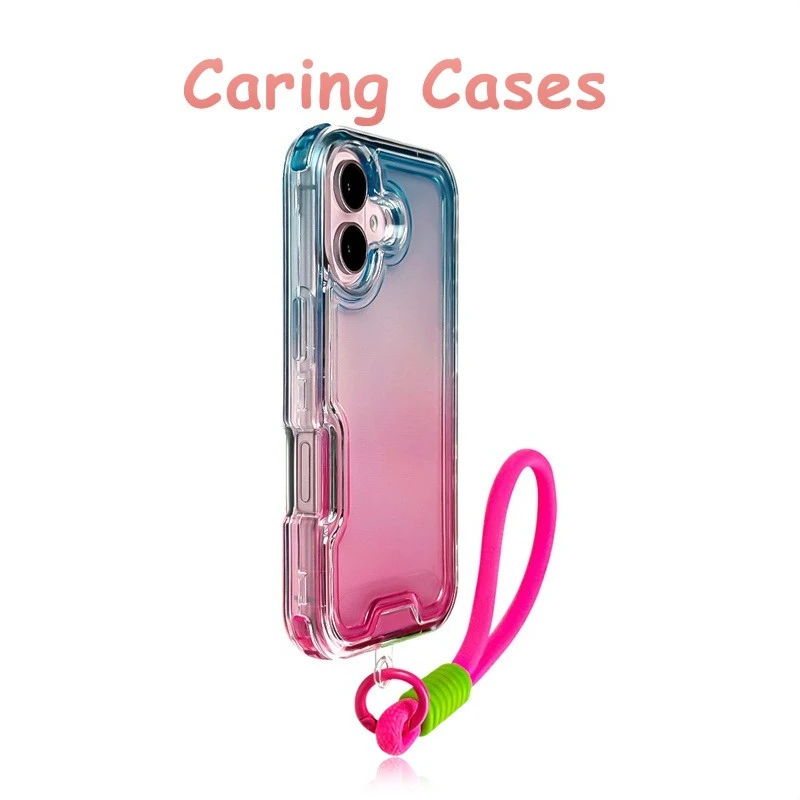 حافظة لهاتف آيفون 17 برو ماكس شفافة 3 في 1 مقاومة للصدمات وغطاء صلب سميك متوافق مع آيفون 16 15 14 13 12 11