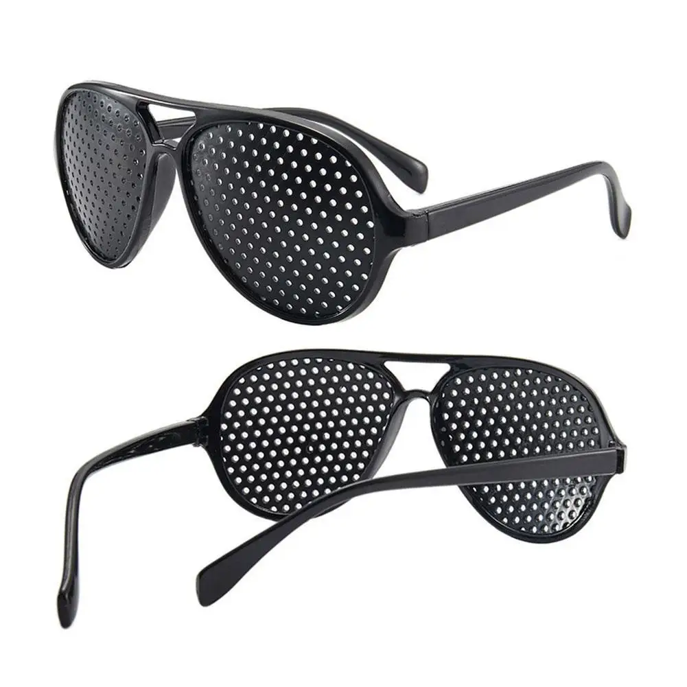 Fashion Eyewear Black Sunglasses Pin Small Hole Sunglasses For Eyesight Improvement Care Vision Testing Cycling Camping Eyewear