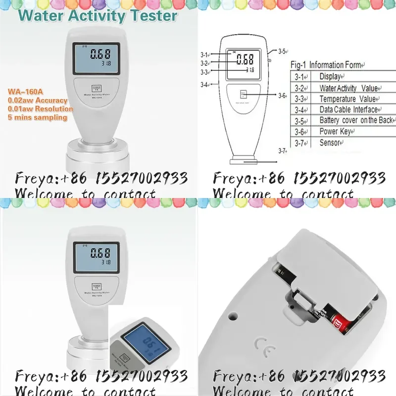 Handheld Water Activity Meter WA-160A with USB Data Cable and Software to Measure the Water Activity of Food
