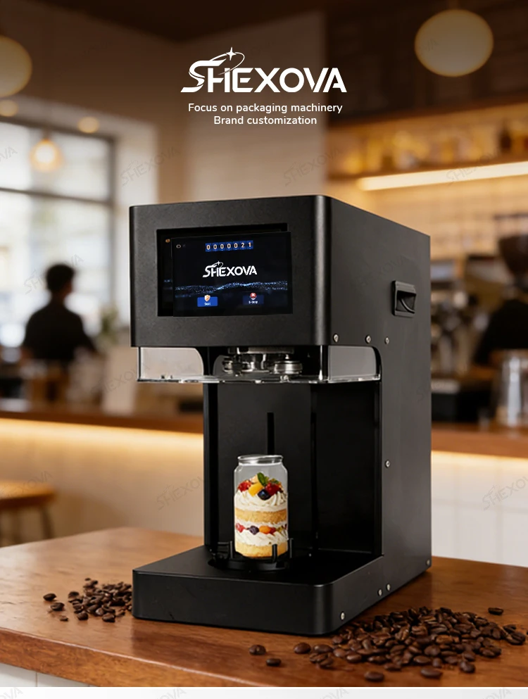 TULX CE Commercial High Quality Electric Aluminium Can Sealing Machine Beverage Soda Cake PET Can Sealer for Coffee Shop