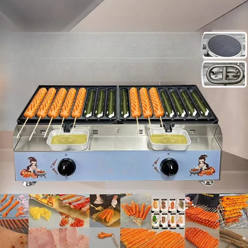 

Crispy sausage grill machine night market stall commercial fried ham starch sausage hot dog ball oven sausage pan