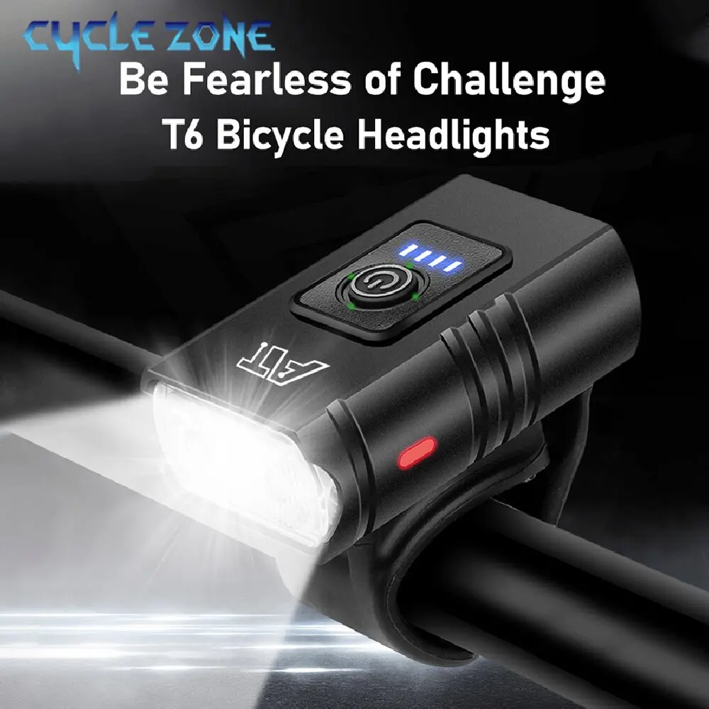 

LED Bicycle Front Light TYPE-C Rechargeable Bike Head Flashlight 6 Modes MTB Road Bike Cycling Lamp Accessories Easy to Install