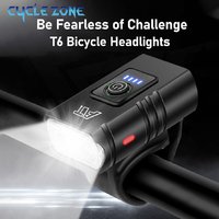 LED Bicycle Front Light TYPE-C Rechargeable Bike Head Flashlight 6 Modes MTB Road Bike Cycling Lamp Accessories Easy to Install