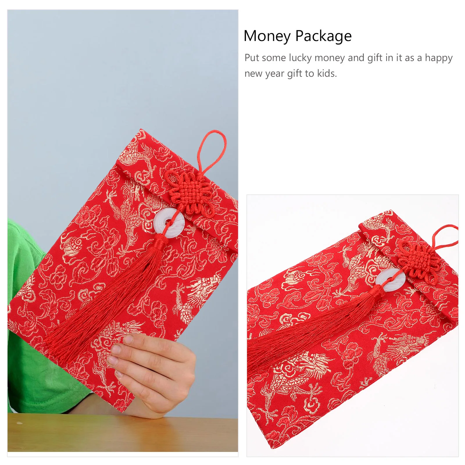 الحزم الحمراء الفاخرة الساخن ختم تصميم احتفالي الحقيبة المال للعام الصيني الجديد هدية المغلف إمدادات الحفلات المغلفات الحمراء #4