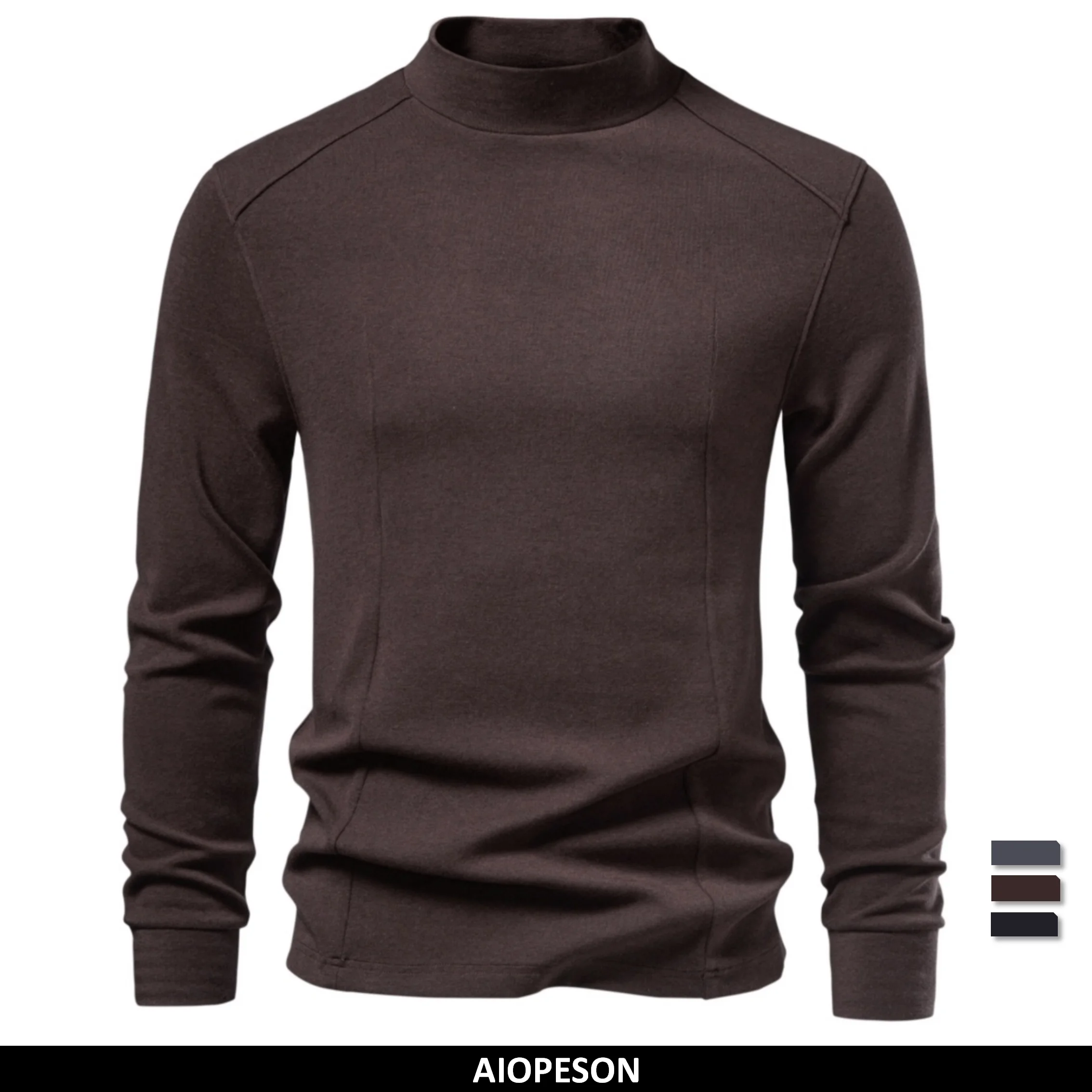Winter Clothing Color - AIOPESON Men's Faux Cashmere Sweater Mock